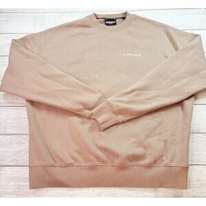 Alphalete Mens Crewneck Sweatshirt Medium Brown Pullover Fleece Casual Size Lg